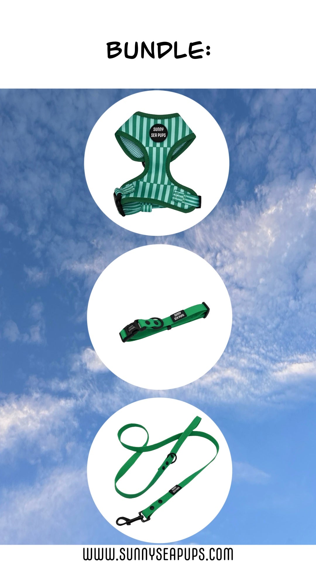 Coastal Calm - Bundle 4: Harness, Waterproof Collar & Lead