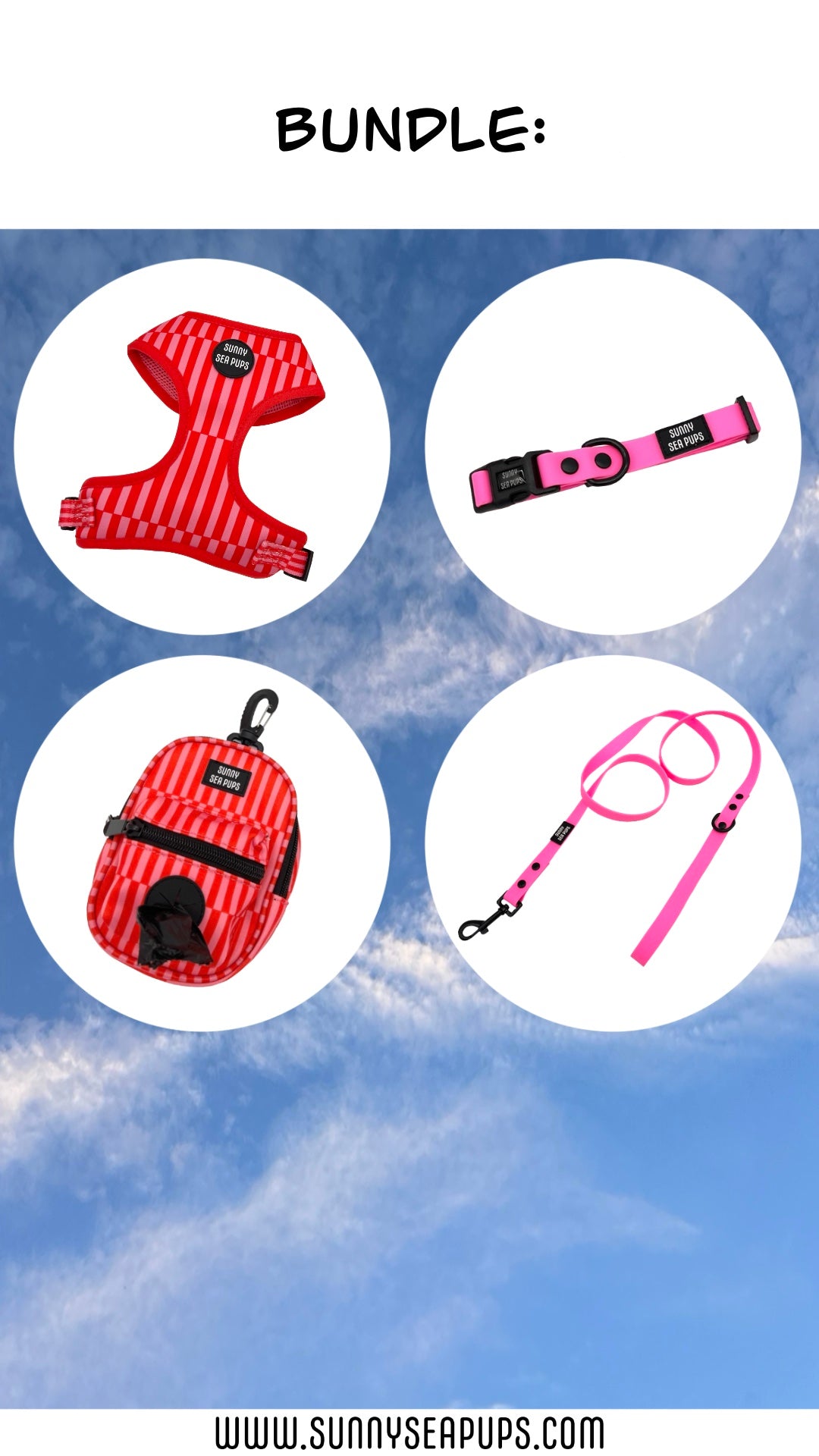 Blush Bay - Bundle 2: Harness, Tums & Bums Pouch, Waterproof Collar & Lead