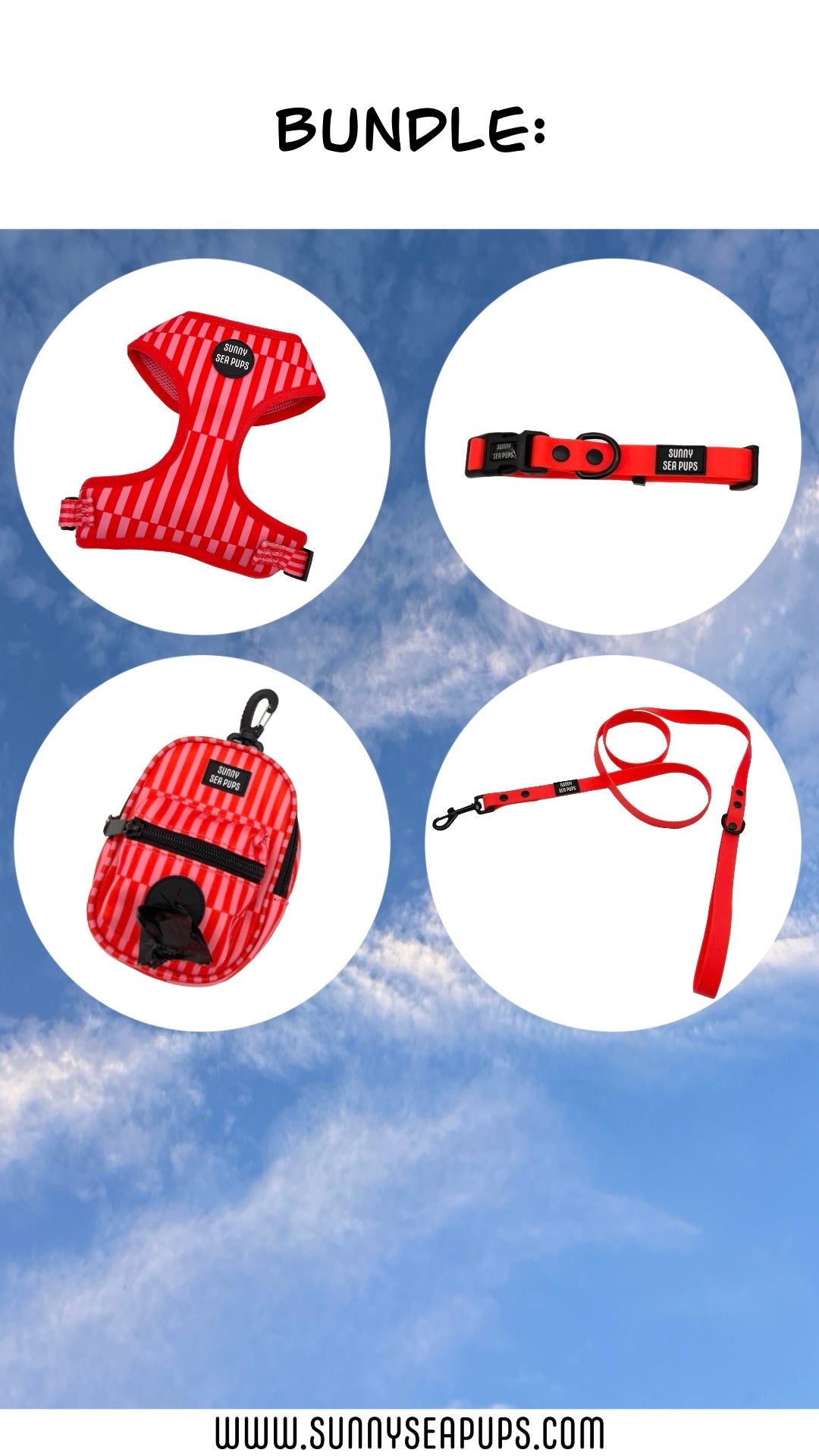 Blush Bay - Bundle 2: Harness, Tums & Bums Pouch, Waterproof Collar & Lead