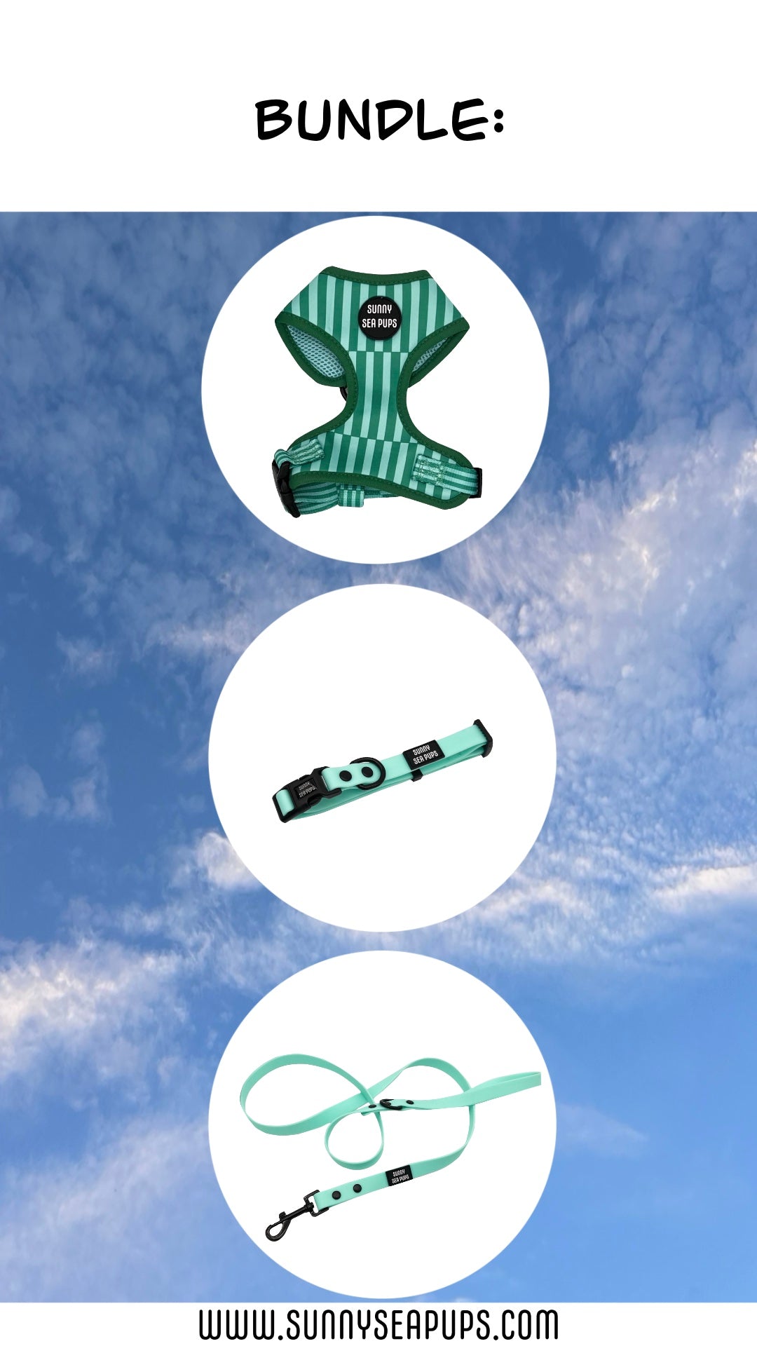 Coastal Calm - Bundle 4: Harness, Waterproof Collar & Lead