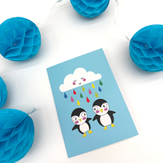 Lil Puddle Penguins - Greeting Card