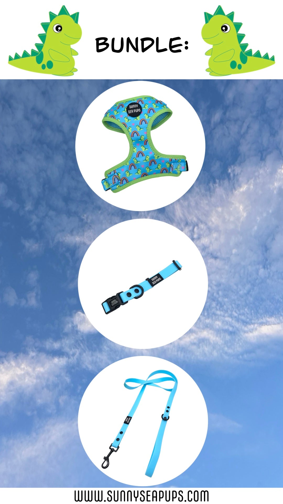 Lil Sea-Saurus - Bundle 4: Harness, Waterproof Collar & Lead