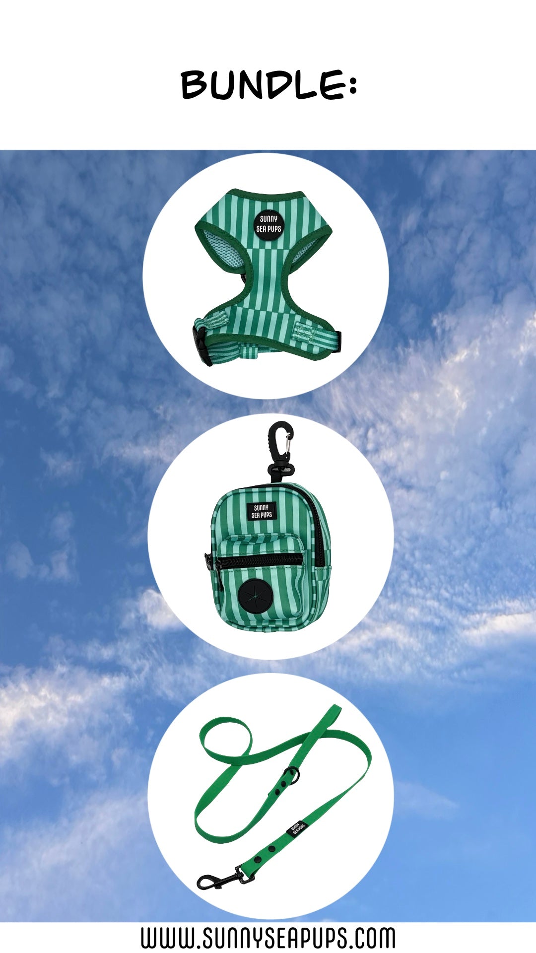 Coastal Calm - Bundle 5: Harness, Tums & Bums Pouch, Waterproof Lead
