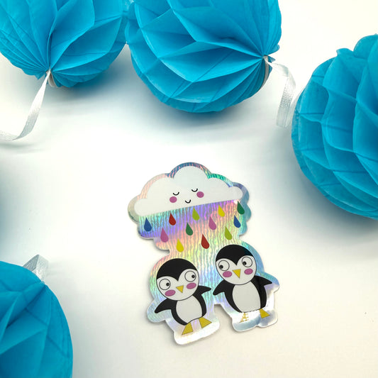 Lil Puddle Penguins - Big Holographic Sticker